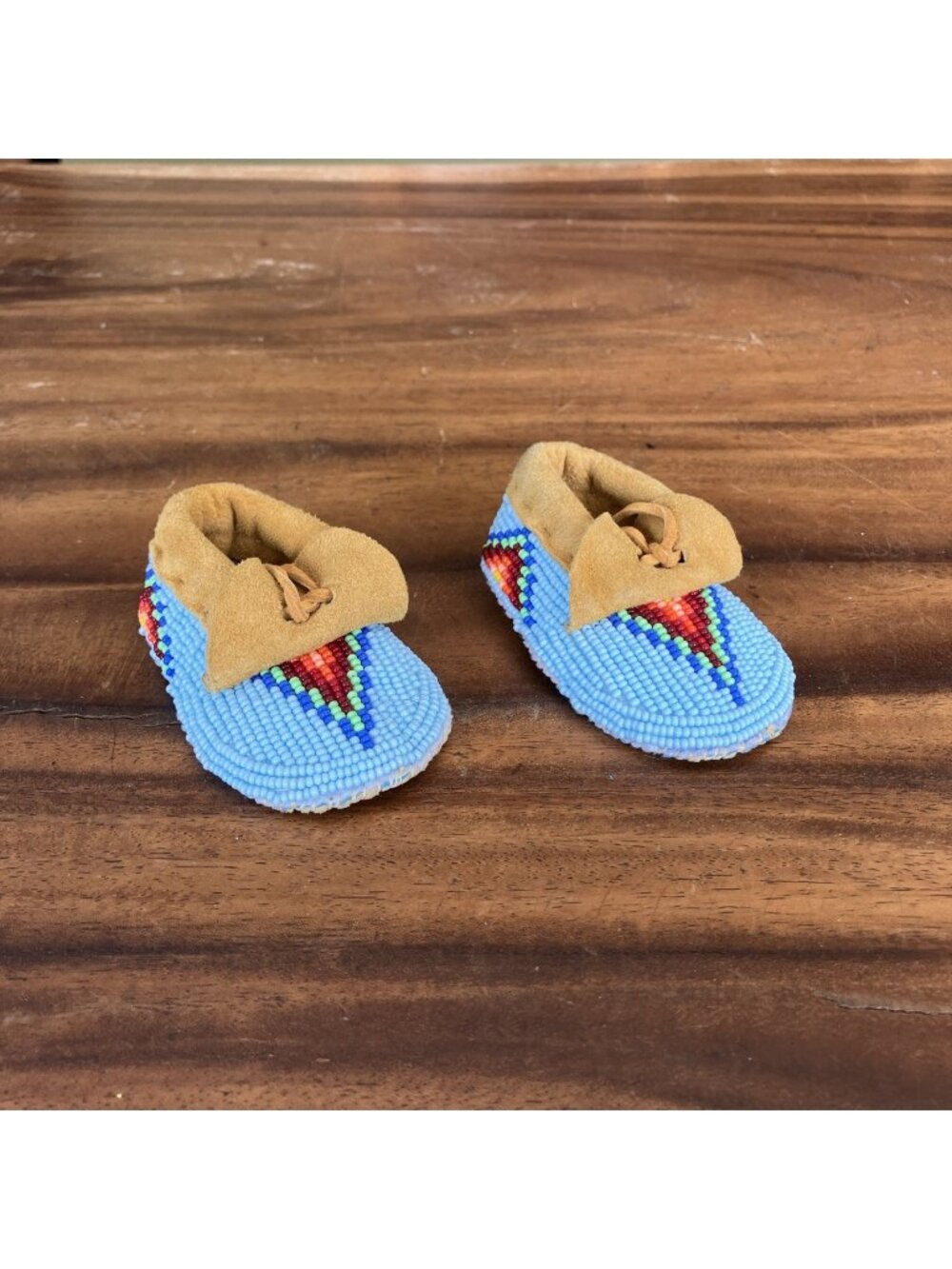 Baby Moccasins / Booties Leather Beaded